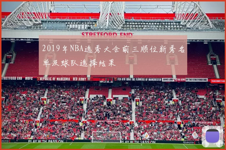 2019年NBA选秀大会前三顺位新秀名单及球队选择结果
